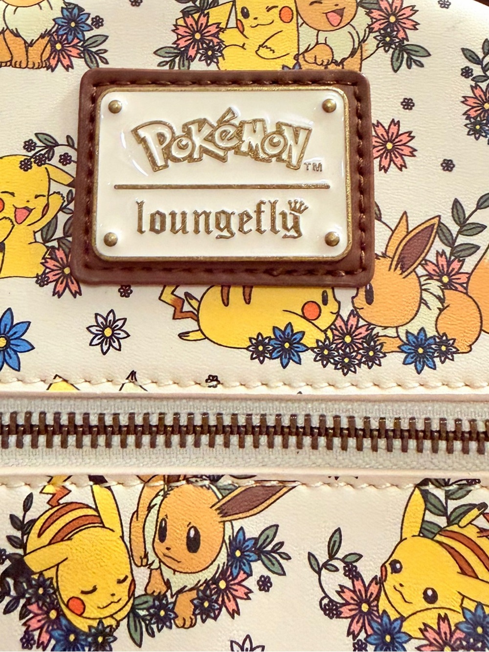 Loungefly Pokémon Pikachu & Eevee Floral Mini Backpack - BoxLunch Exclusive - Picture 5 of 14